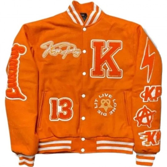 KP University Orange Varsity Jacket