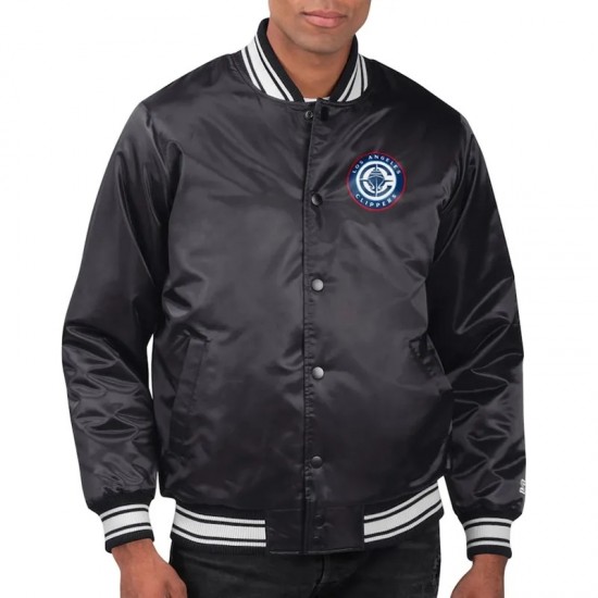 LA Clippers Printed Team Varsity Satin Jacket