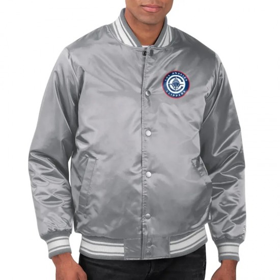 LA Clippers Printed Team Varsity Satin Jacket