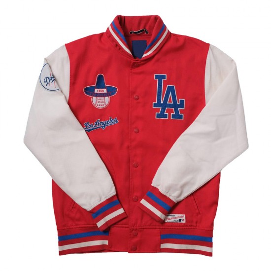 LA Dodgers 1959 Red and White Varsity Jacket