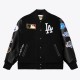 LA Dodgers Black Out Vintage Logo Varsity Jacket