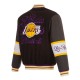 LA Lakers Black and Charcoal Varsity Wool Jacket