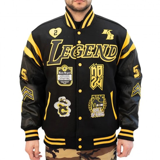 LA Lakers Kobe Bryant Collage Legends Black Varsity Jacket