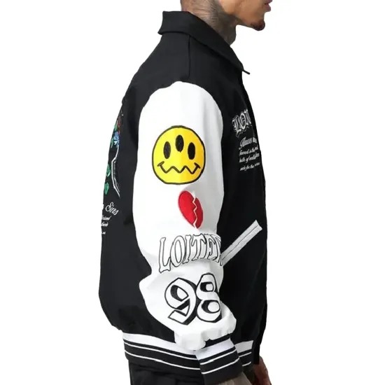 Loiter Varsity Black Jacket