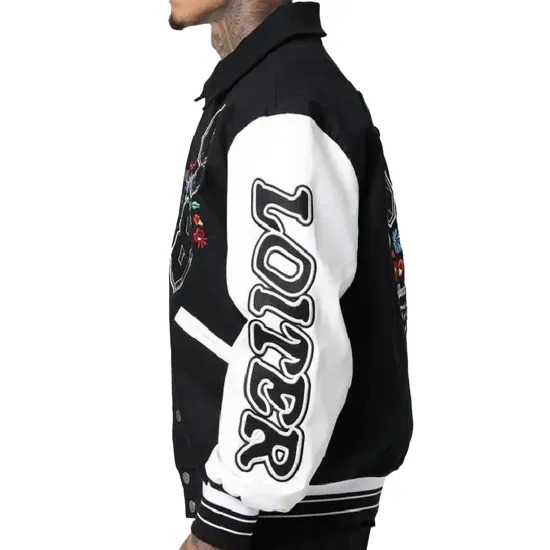 Loiter Varsity Black Jacket