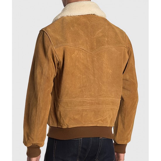 Louis Men’s Brown G-1 Bomber Suede Jacket