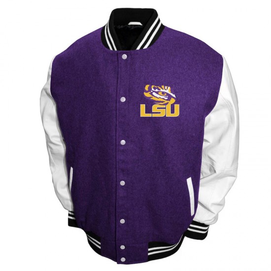 LSU Tigers Graduate Purple and White Varsity Jacket