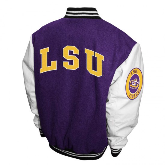 LSU Tigers Graduate Purple and White Varsity Jacket