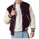 Maroon & White Wool Letterman Jacket