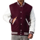 Maroon Wool Body & Bright White Leather Sleeves Letterman Jacket