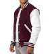 Maroon Wool Body & Bright White Leather Sleeves Letterman Jacket