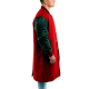 Maroon Wool Body & White Leather Sleeves Letterman Jacket With Zipper