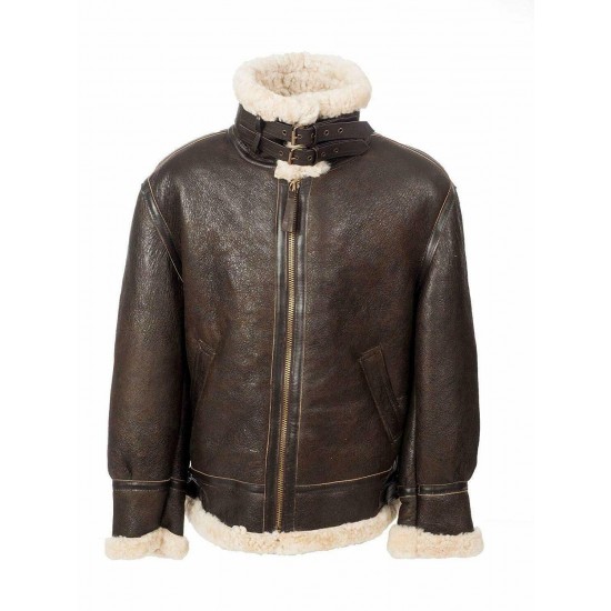 Men B3 Sheepskin Leather Bomber Aviator Jacket