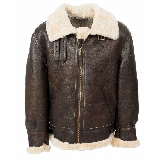 Men B3 Sheepskin Leather Bomber Aviator Jacket