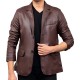 Men's Brown Leather Blazer