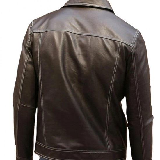 Men's Brown Leather Shirt