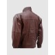 Men’s Chocolate Brown Leather Bomber Jacket