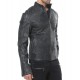 Men’s Designer Black Lambskin Leather Jacket with Front Pockets and Studs