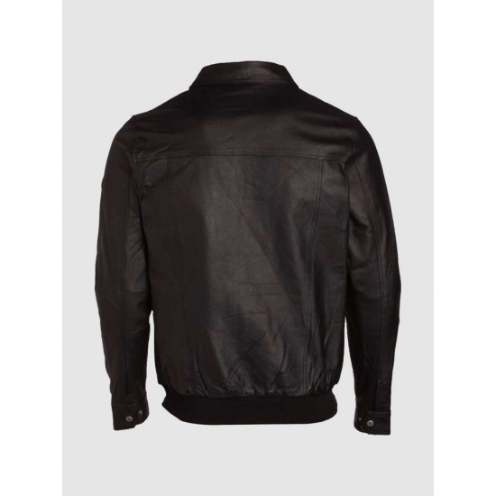 Men's Expressive Brown Bomber Leather Jacket