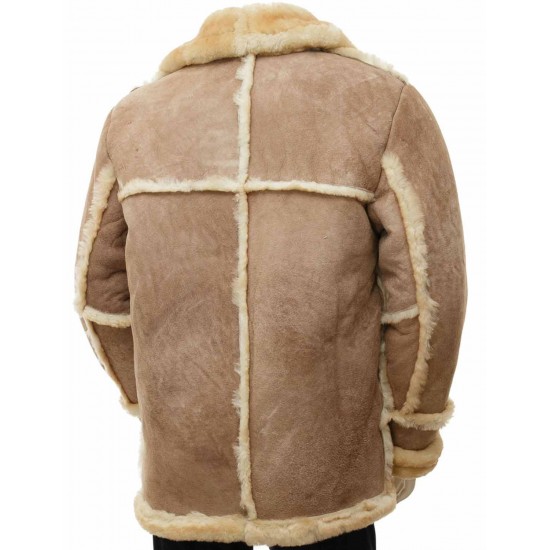 Mens Fur Sheepskin Leather Coat