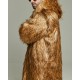 Men's Long Fox Faux Fur Coat with Oversized Hood