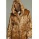 Men's Long Fox Faux Fur Coat with Oversized Hood