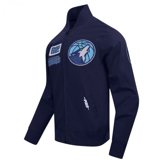 Men's Minnesota Timberwolves Navy Area Code Twill Full-Zip Jacket - Pro Standard