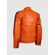 Men’s Orange Leather Jacket for Street Fashion