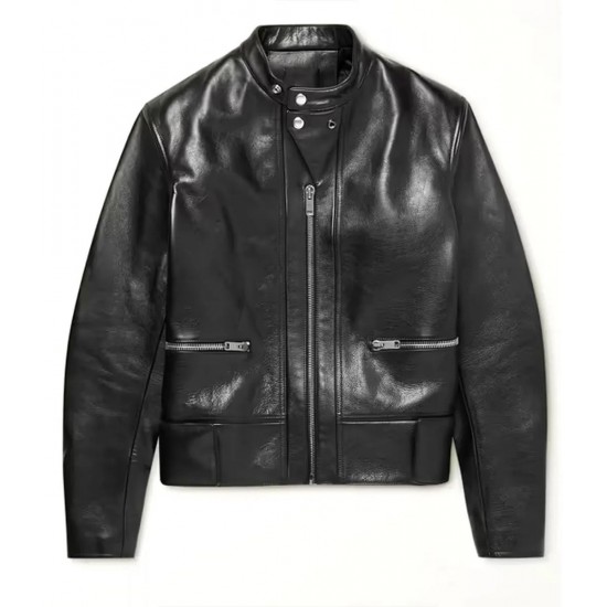 Men’s Slim Fit Cow Leather Motorcycle Jacket