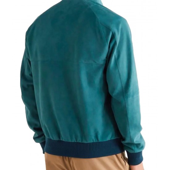 Men’s Suede Leather Bomber Jacket with Rain System Piana