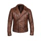 Men’s Vintage Quilted Brown Biker Jacket