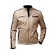 Mens Brown Stripped Beige Jacket