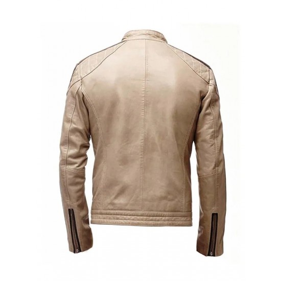 Mens Brown Stripped Beige Jacket