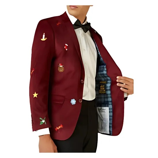 Mens Christmas Burgundy Blazer