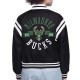 Milwaukee Bucks Printed Logo Varsity Satin Jacket