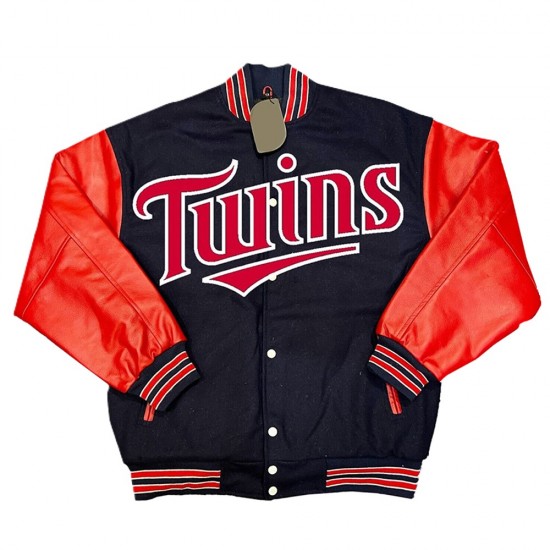 Minnesota Twins Navy and Red Varsity Jacket