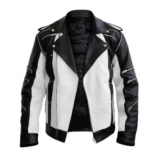 Michael Jackson Black & White Leather Jacket