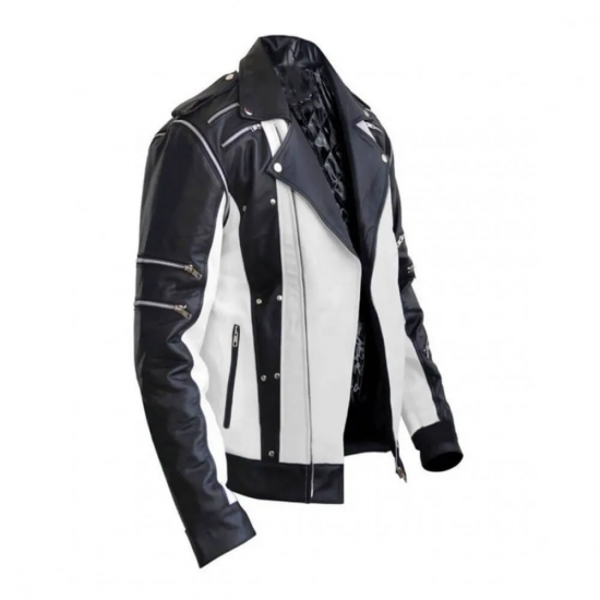 Michael Jackson Black & White Leather Jacket