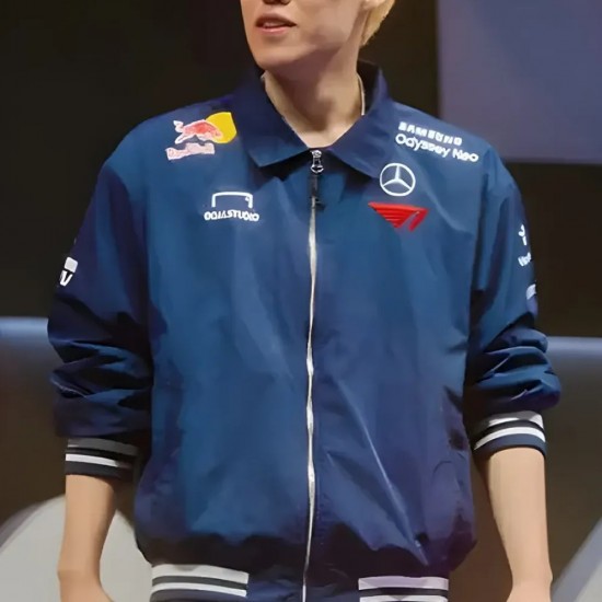 MSI 2024 T1 Blue Satin Blue Bomber Jacket