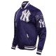 New York Yankees Mashup Men's Rib Navy Blue Satin Jacket