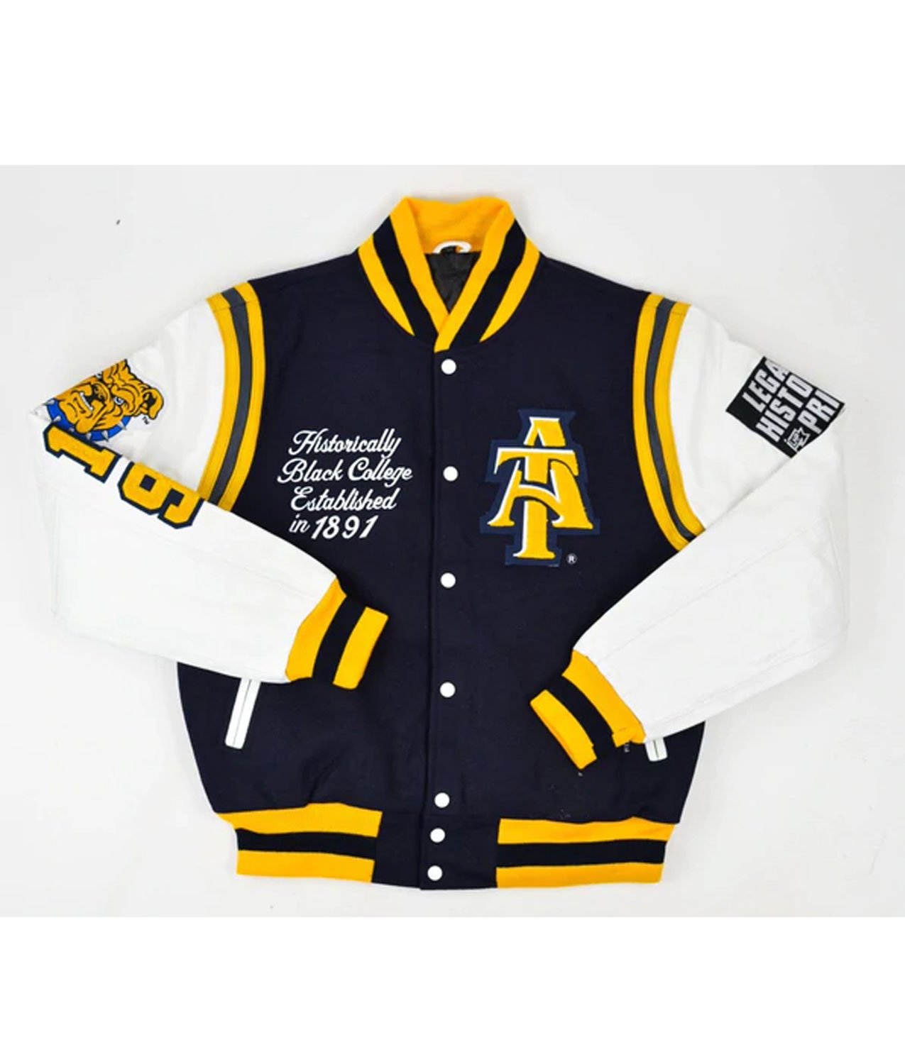 Jacketsthreads Men's Black and Yellow Bomber Varsity Jacket