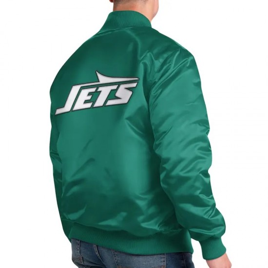 NY Jets Exclusive Green Varsity Satin Jacket