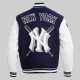 NY Yankees Mashup Men's Rib Wool Midnight Navy and White Varsity Jacket