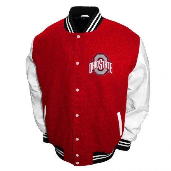 Ohio State Buckeyes Graduate Scarlet and White Varsity Jacket