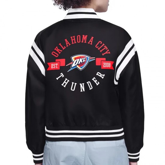 Oklahoma City Thunder Printed Logo Varsity Satin Jacket