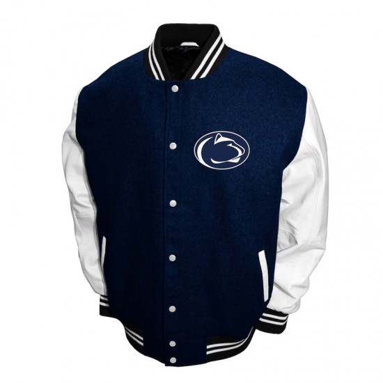 Penn State Nittany Lions Graduate Navy and White Varsity Jacket