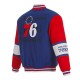 Philadelphia 76ers Royal and Red Varsity Wool Jacket