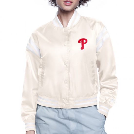 Philadelphia Phillies Printed Logo Varsity Satin Jacket