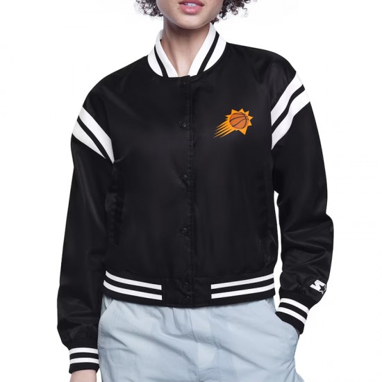 Phoenix Suns Printed Logo Varsity Satin Jacket