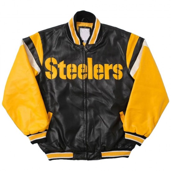 Pittsburgh Steelers Black and Yellow Leather Jacket